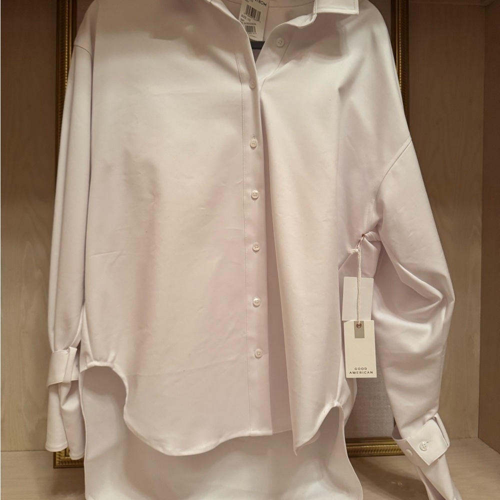 Good American Casual Button Down Shirt in White